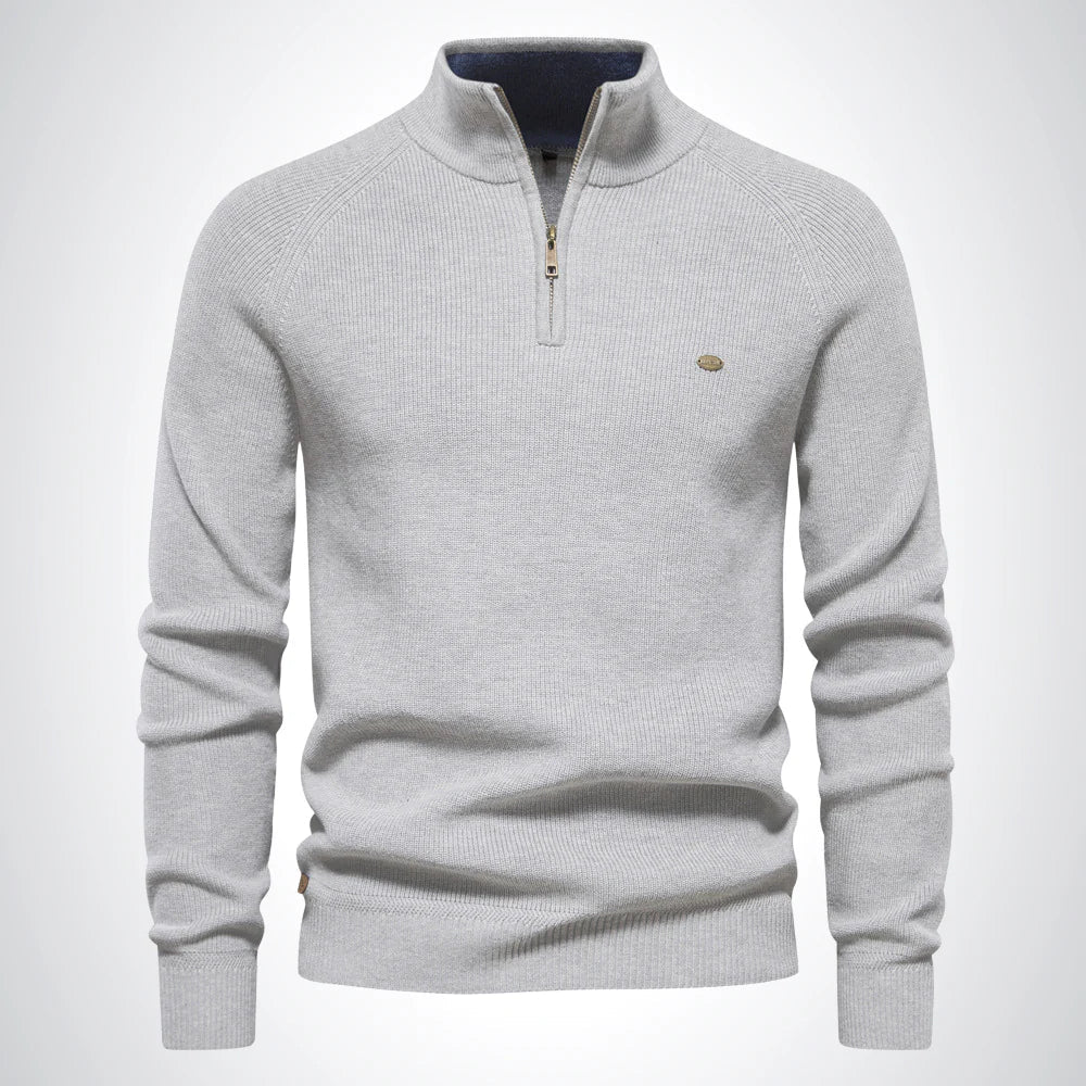 Half Zip Stand Collar Sweater For Men | Gerald