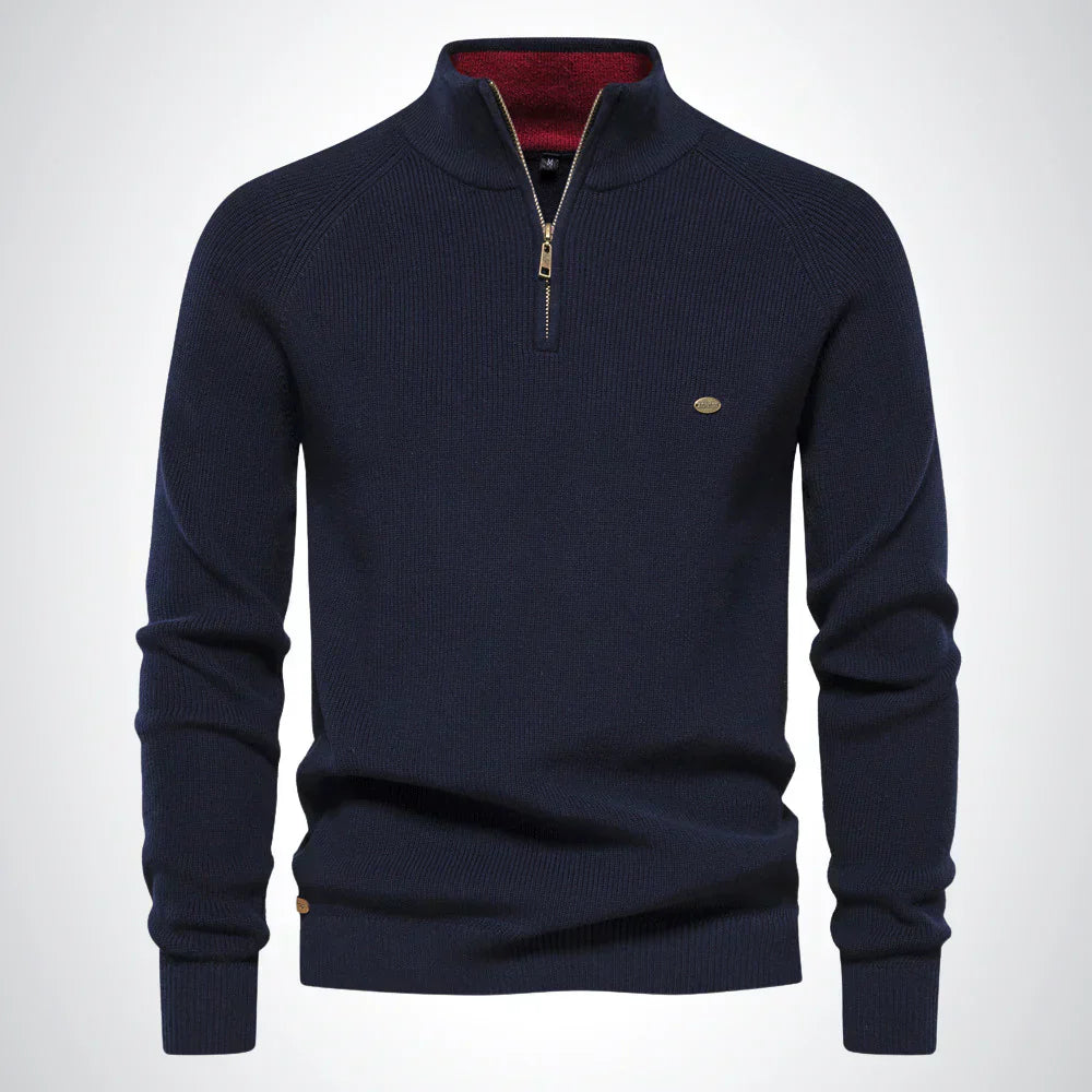 Half Zip Stand Collar Sweater For Men | Gerald