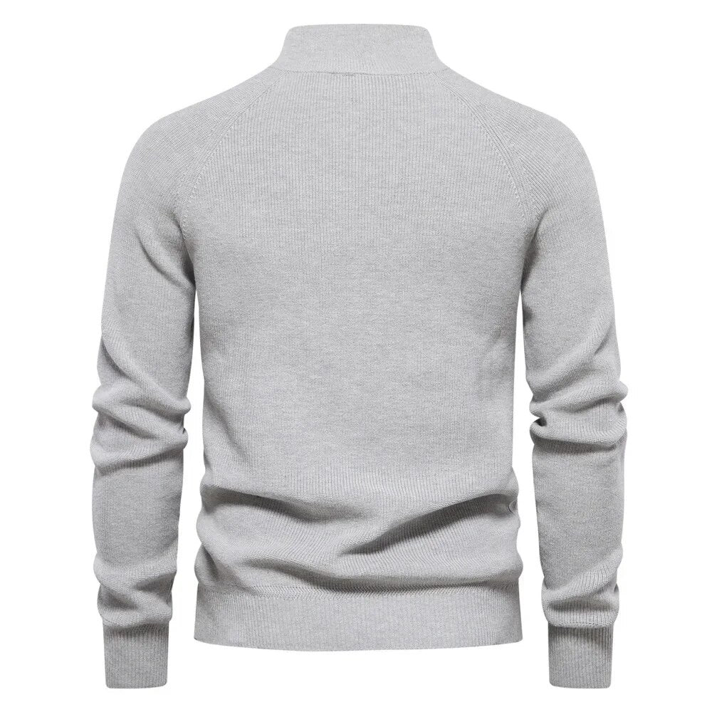 Ribbed Zip Neck Sweater for Men | Corin