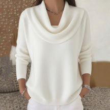 Draped Cowl Neck Sweater For Women | Elara