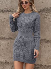 Bodycon Round Neck Sweater Dress For Women | Elamira
