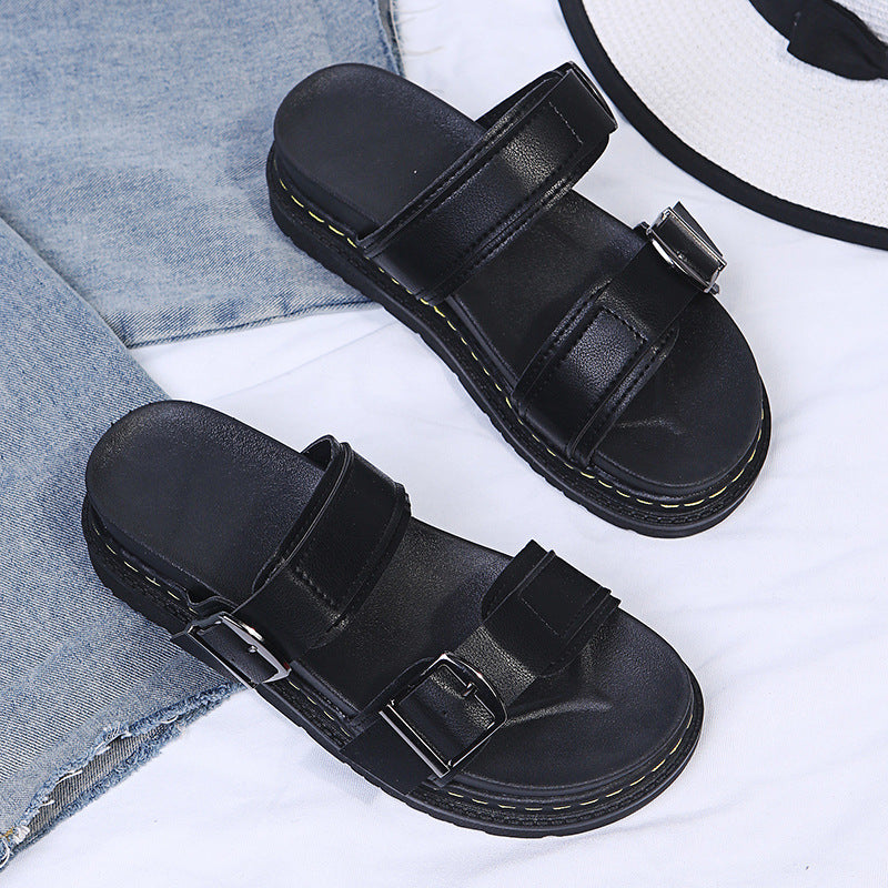 Comfort Buckled Platform Sandals For Women | Elvianne