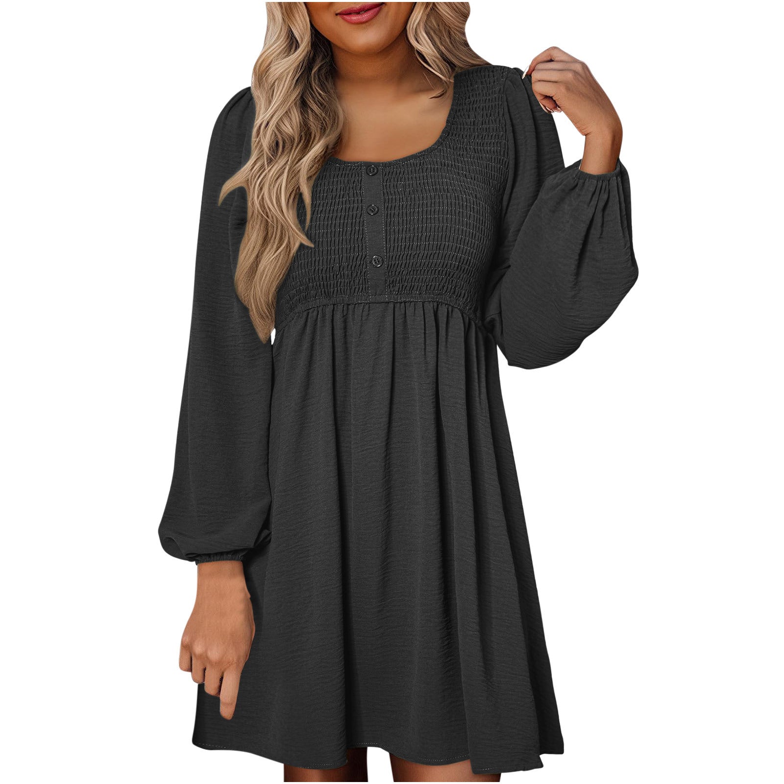 Casual Smocked Empire Waist A Line Dress For Women | Clarimelle
