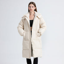 Elegant Hooded Long Puffer Coat For Women | Vivienne