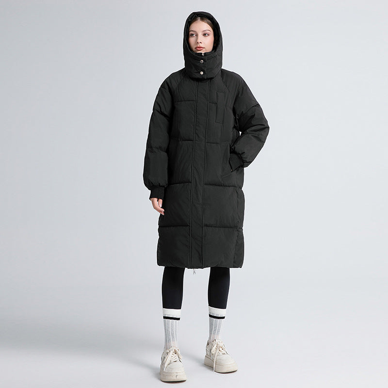 Elegant Hooded Long Puffer Coat For Women | Vivienne