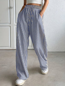 Striped Relaxed Fit Trousers For Women | Avelisse