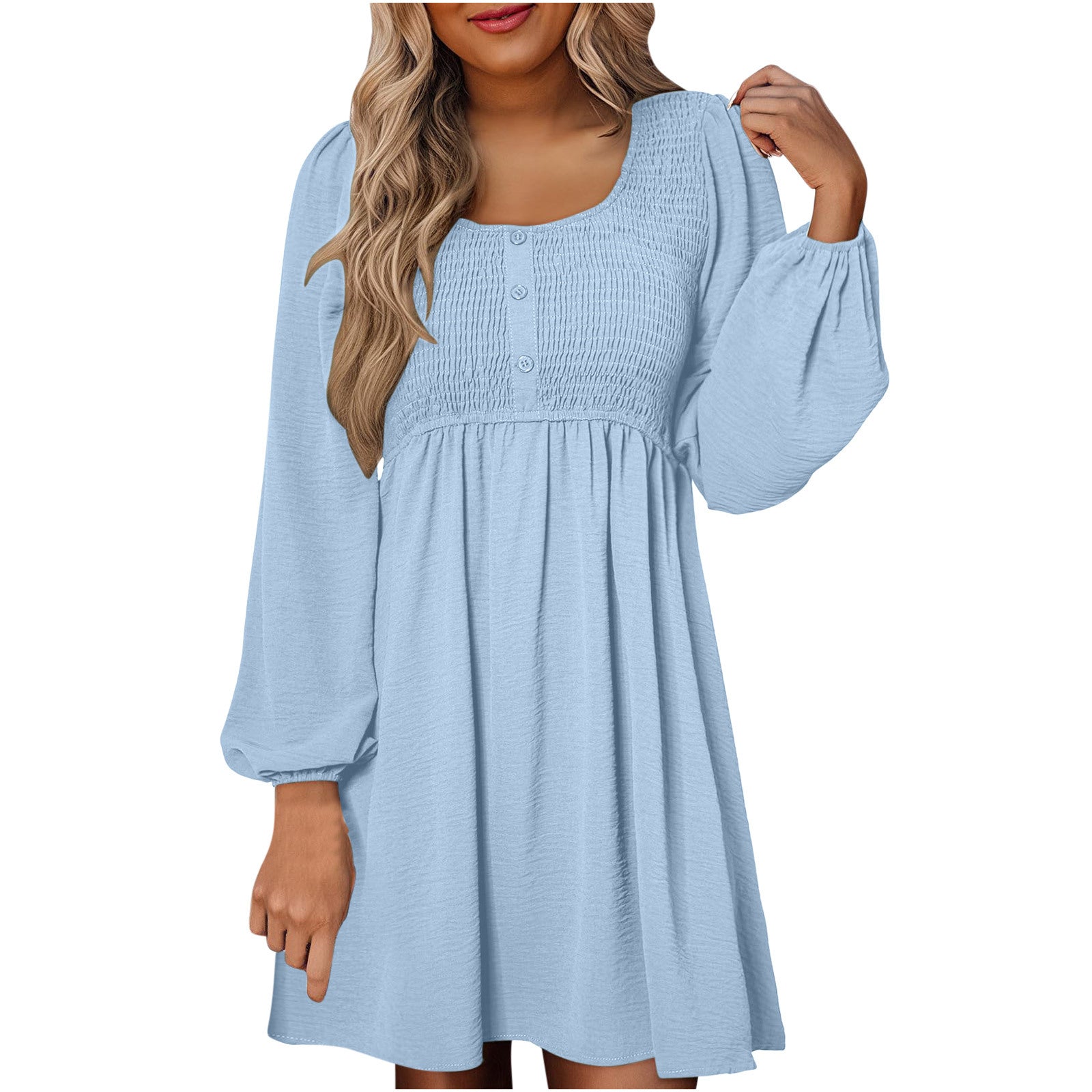 Casual Smocked Empire Waist A Line Dress For Women | Clarimelle