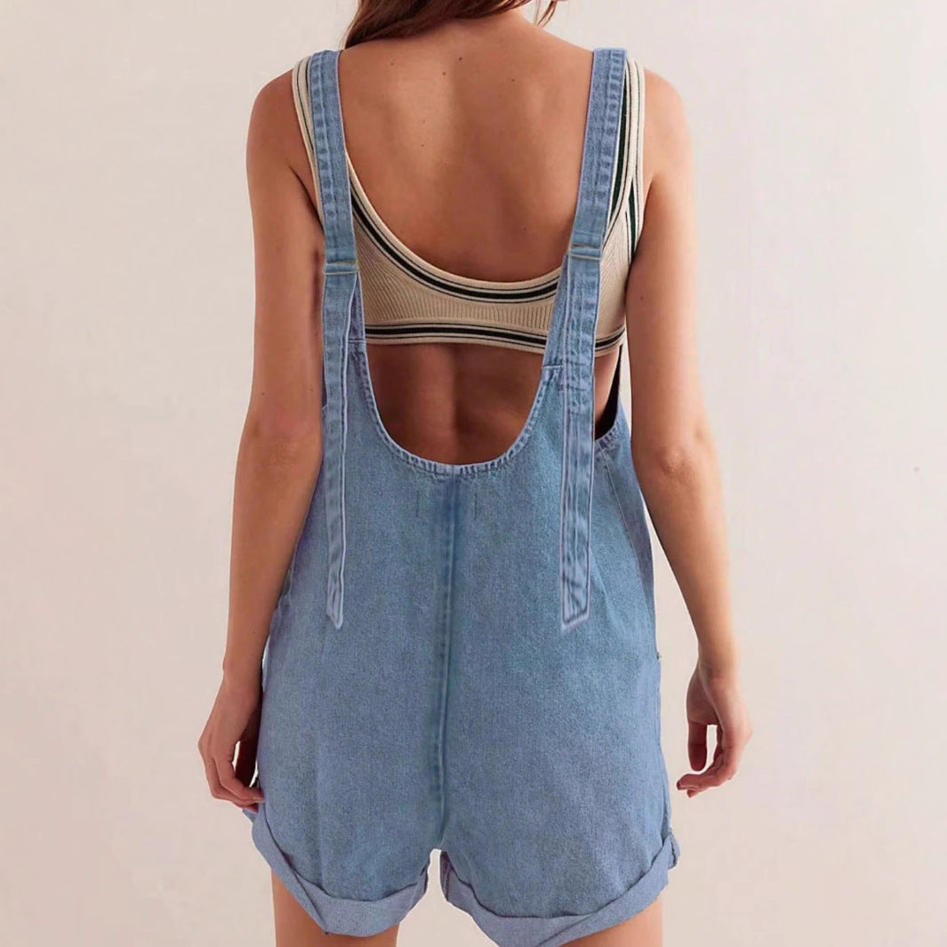 Casual Sleeveless Overall Romper For Women | Marivelle