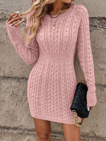 Bodycon Round Neck Sweater Dress For Women | Elamira