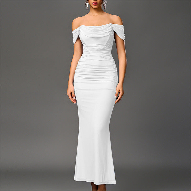 Elegant Off Shoulder Backless Mermaid Long Dress For Women | Calantha