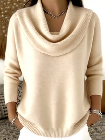 Draped Cowl Neck Sweater For Women | Elara