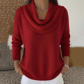 Draped Cowl Neck Sweater For Women | Elara
