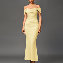 Elegant Off Shoulder Backless Mermaid Long Dress For Women | Calantha