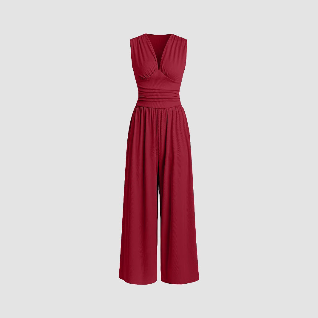 Elegant Ruched Casual Jumpsuit For Women | Valerisse