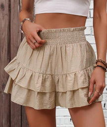 Casual Ruffle Tiered Boho Skorts For Women | Liravelle