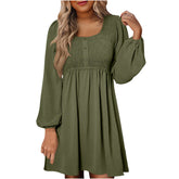 Casual Smocked Empire Waist A Line Dress For Women | Clarimelle