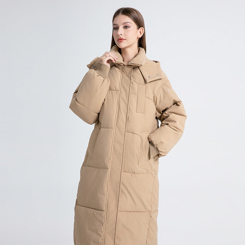 Elegant Hooded Long Puffer Coat For Women | Vivienne