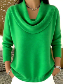 Draped Cowl Neck Sweater For Women | Elara