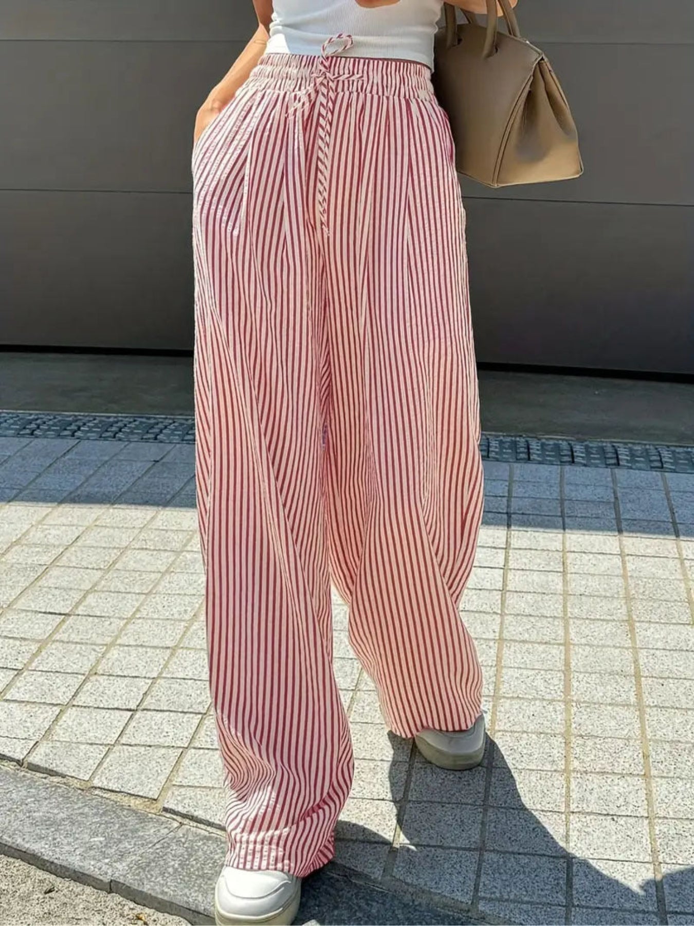 Striped Relaxed Fit Trousers For Women | Avelisse