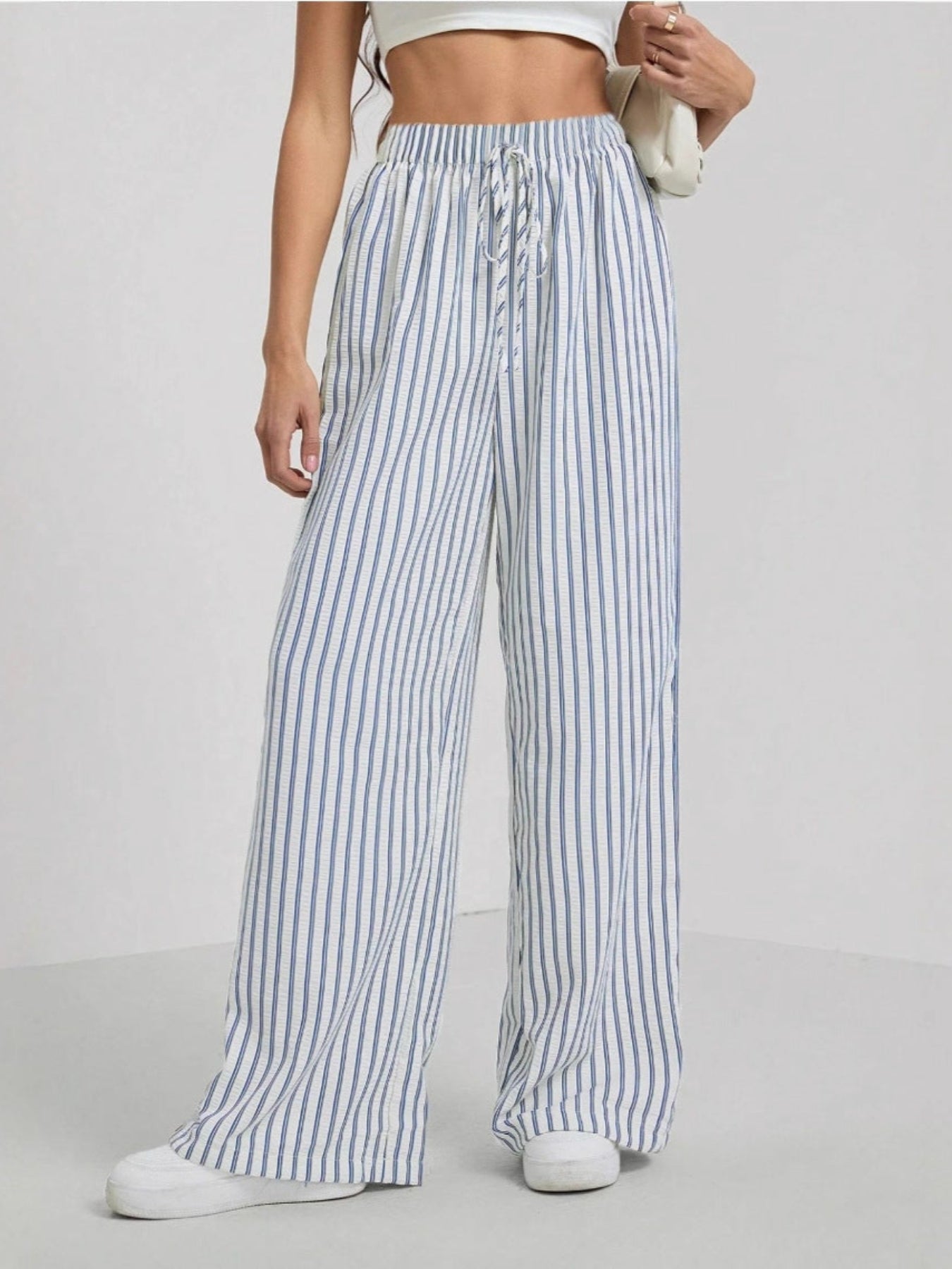 Striped Relaxed Fit Trousers For Women | Avelisse