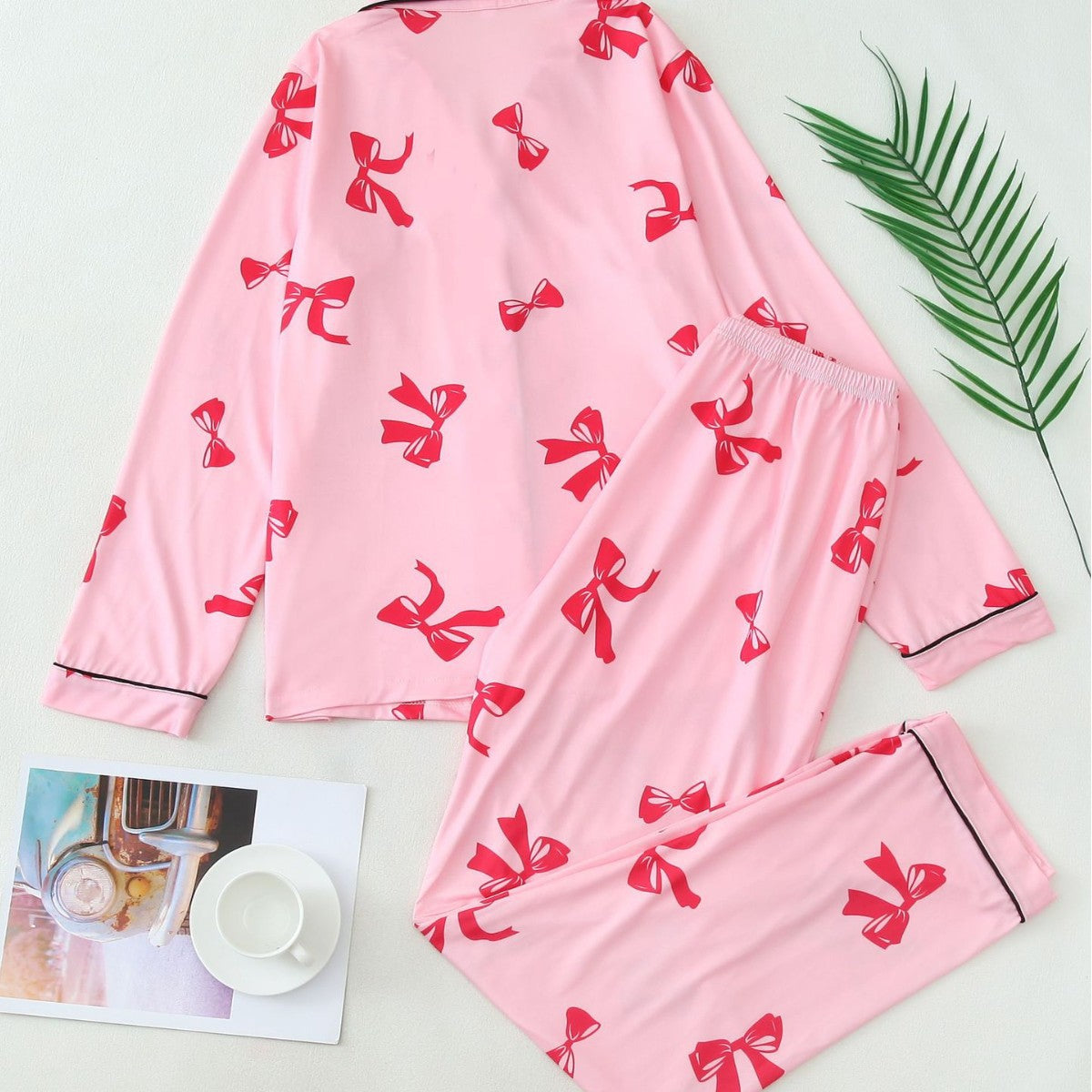 Elegant long sleeve top and pyjama set for women | Elara