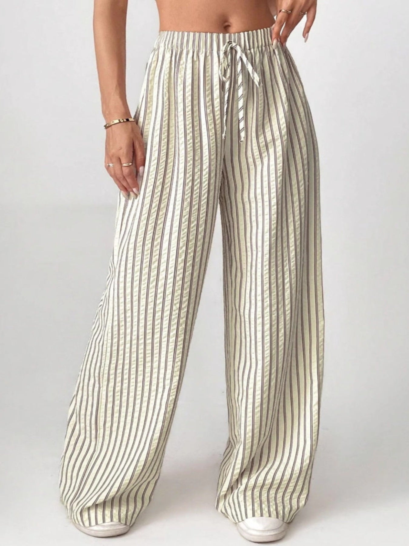 Striped Relaxed Fit Trousers For Women | Avelisse