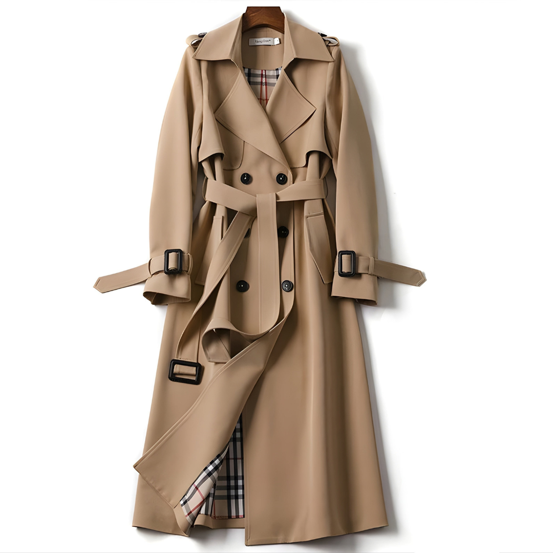 Belted Double Breasted Trench Coat for Women | Elara