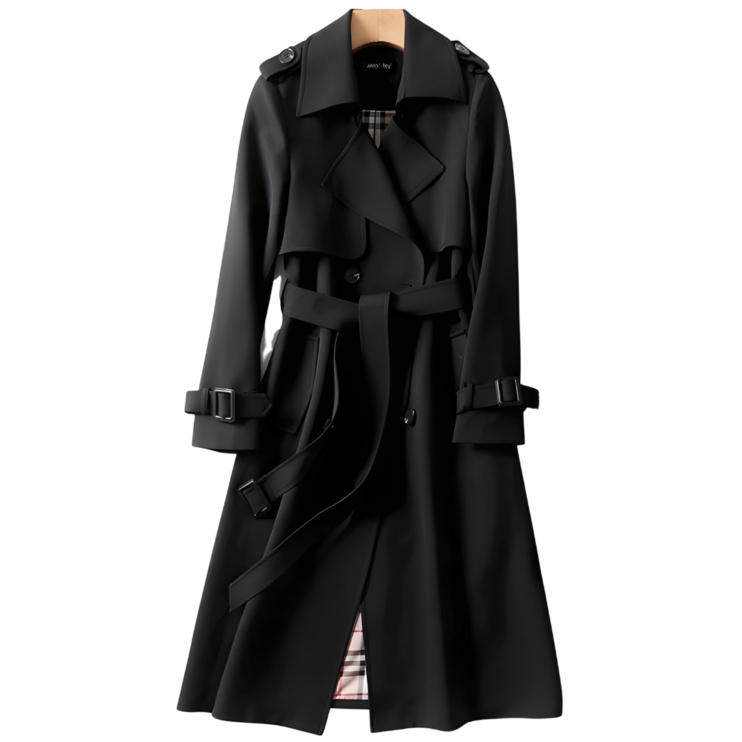 Belted Double Breasted Trench Coat for Women | Elara