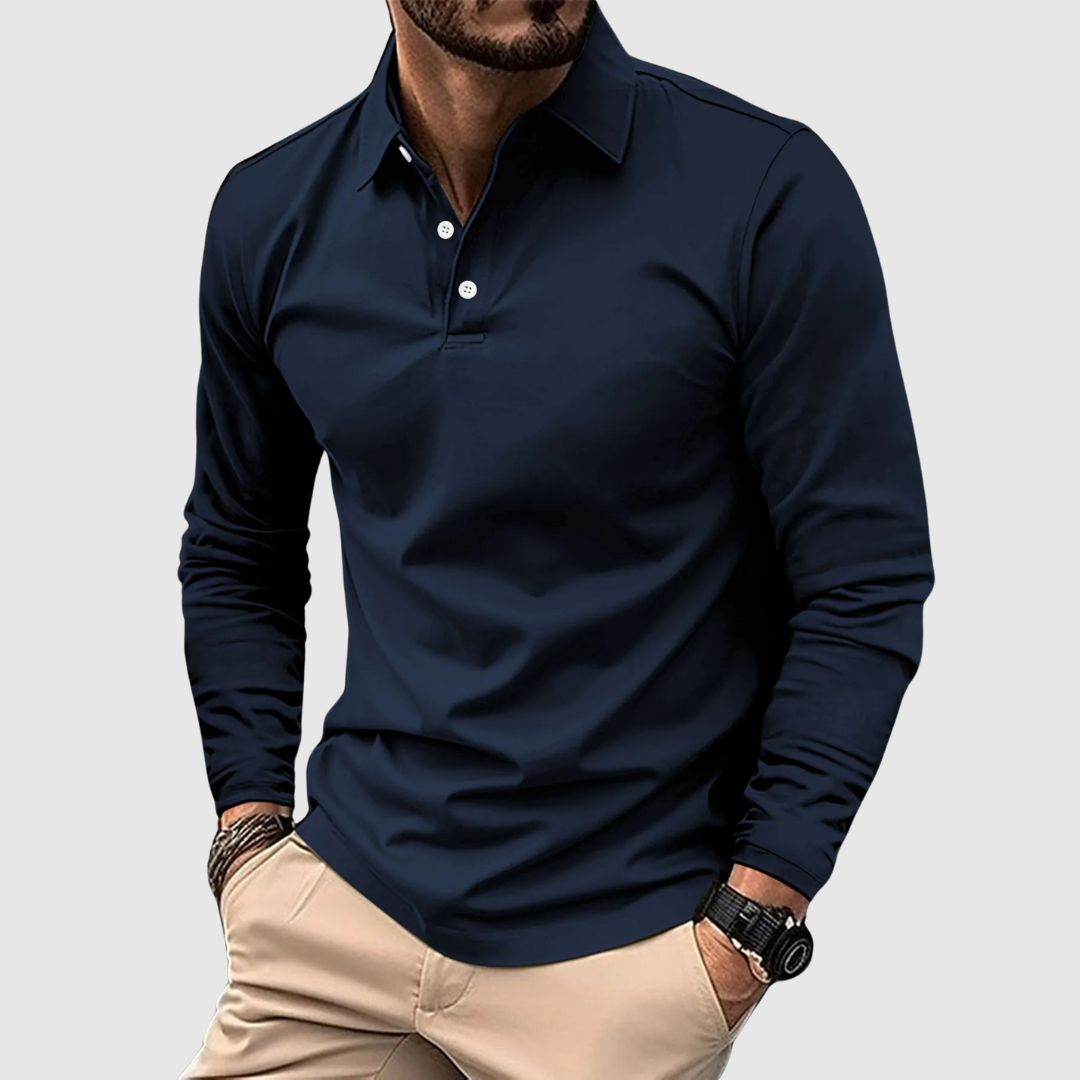 Long Sleeve Polo Shirt For Men | Ray