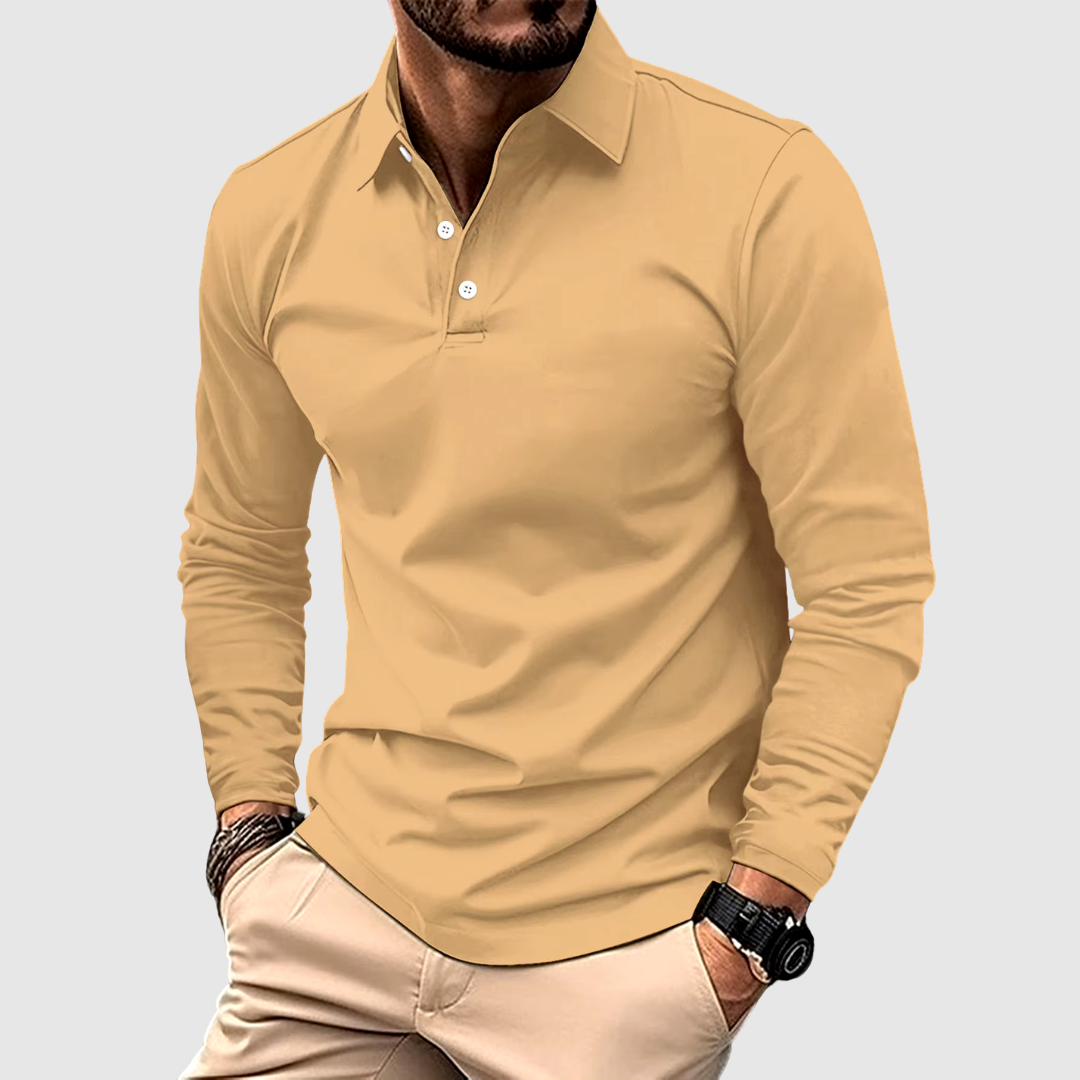 Long Sleeve Polo Shirt For Men | Ray