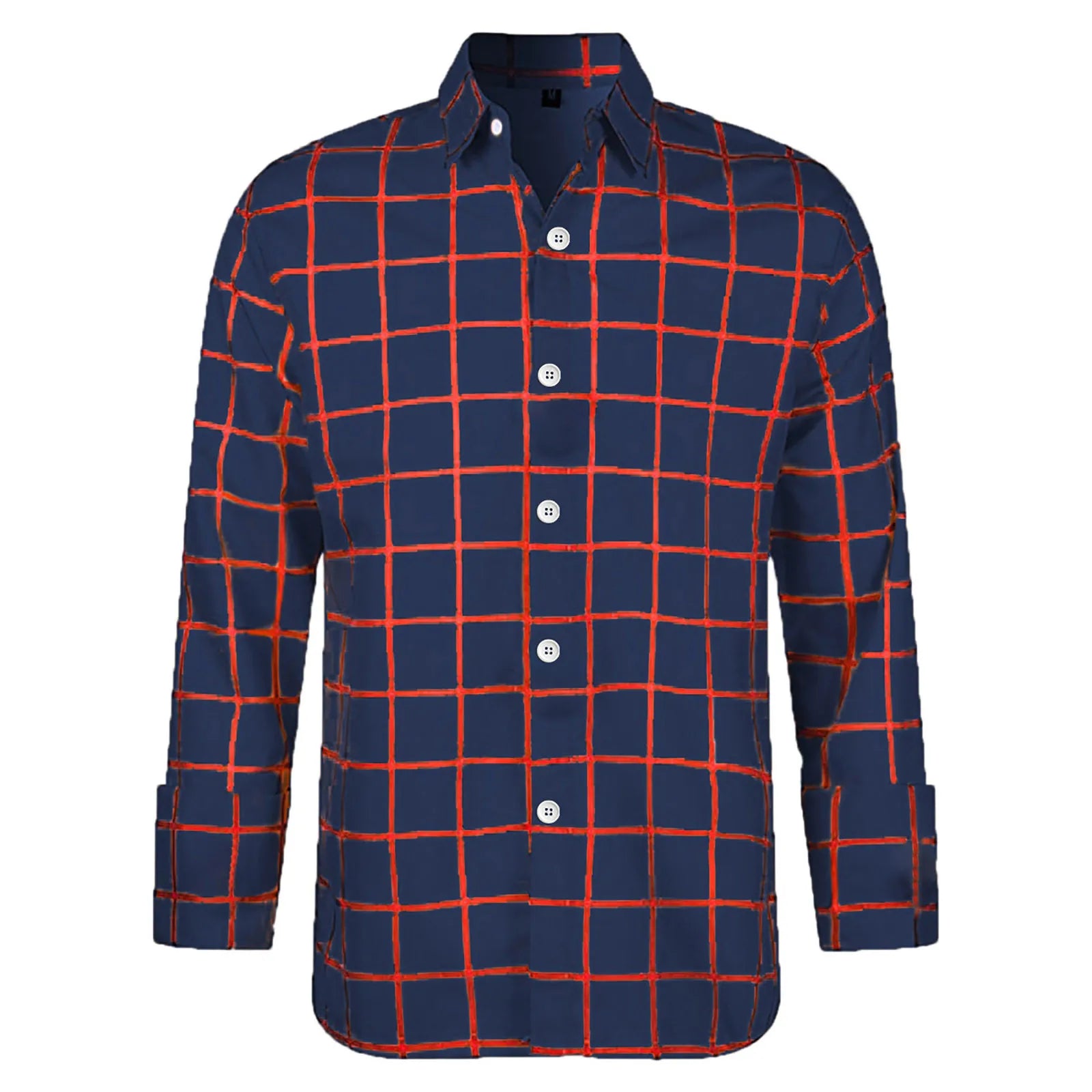 Long Sleeve Plaid Button Shirt For Men | Marvin