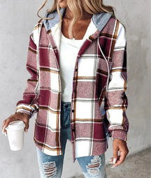 Plaid Hooded Coat for Women | Brielle