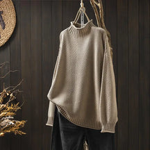 Textured High Neck Sweater For Women | Elowira