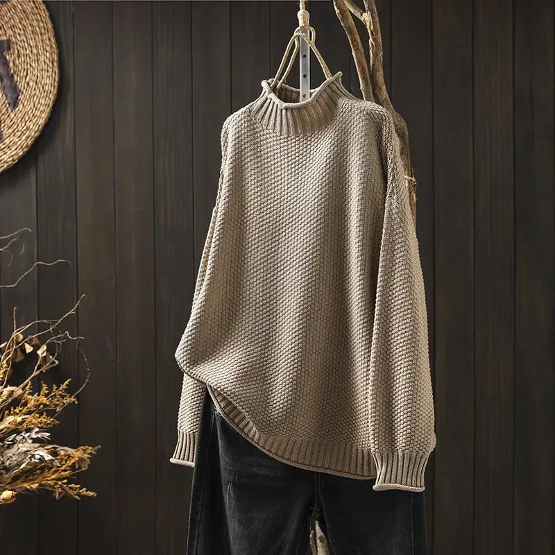 Textured High Neck Sweater For Women | Elowira