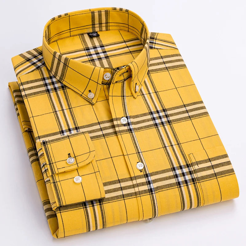 Classic Check Button Down Shirt For Men | Cedric