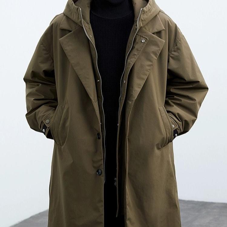 Long Hooded Overcoat For Men | Harrington