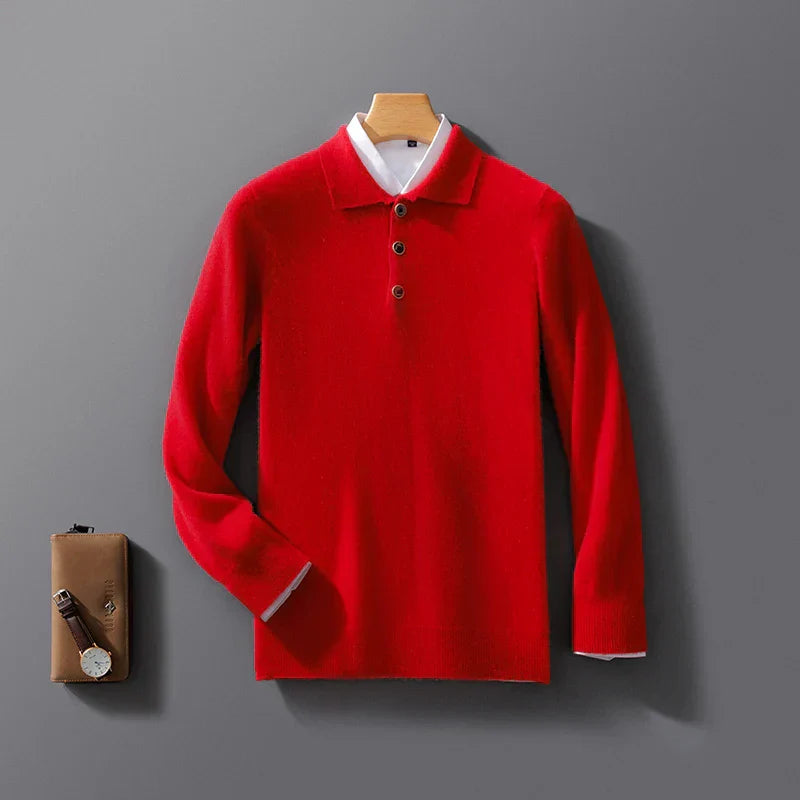 Collared Knit Polo Sweater For Men | Bellamy