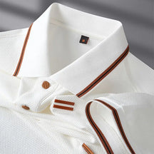Textured Trim Polo Shirt for Men | Alvaro