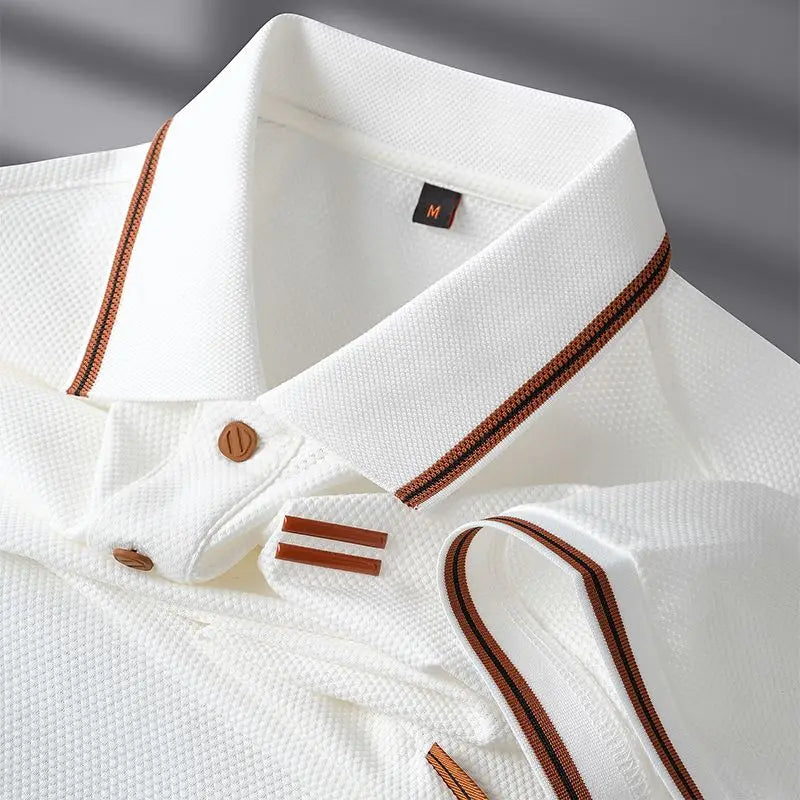 Textured Trim Polo Shirt for Men | Alvaro