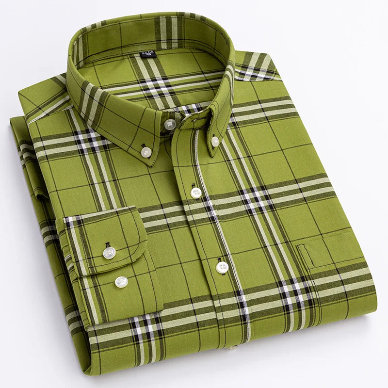 Classic Check Button Down Shirt For Men | Cedric