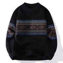 Nordic Pattern Crew Neck Sweater for Men | Soren