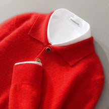 Collared Knit Polo Sweater For Men | Bellamy