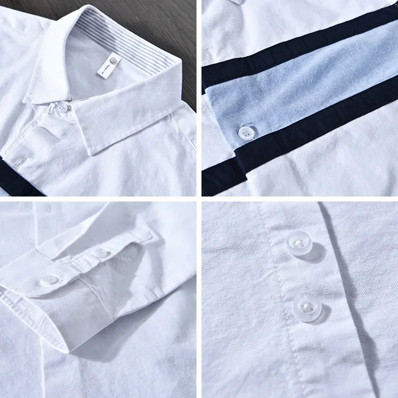Contrast Panel Stripe Shirt For Men | Nathan