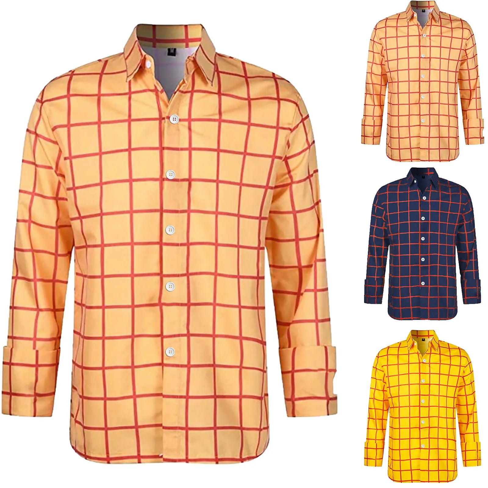 Long Sleeve Plaid Button Shirt For Men | Marvin