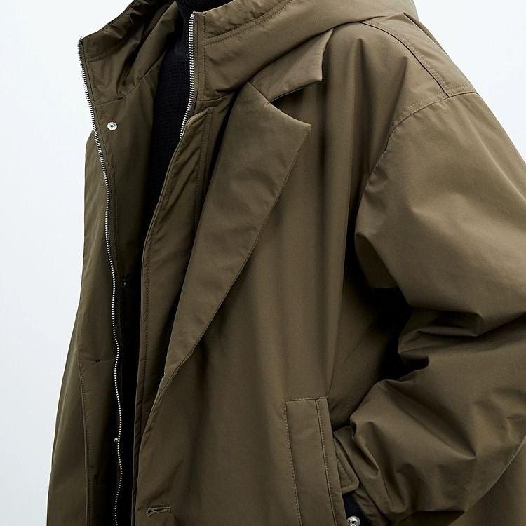 Long Hooded Overcoat For Men | Harrington