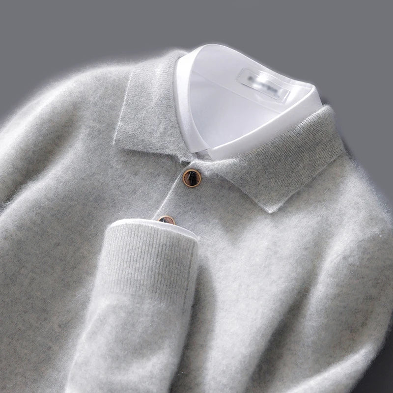 Collared Knit Polo Sweater For Men | Bellamy