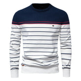 Striped Crew Neck Sweater For Men | Almeric