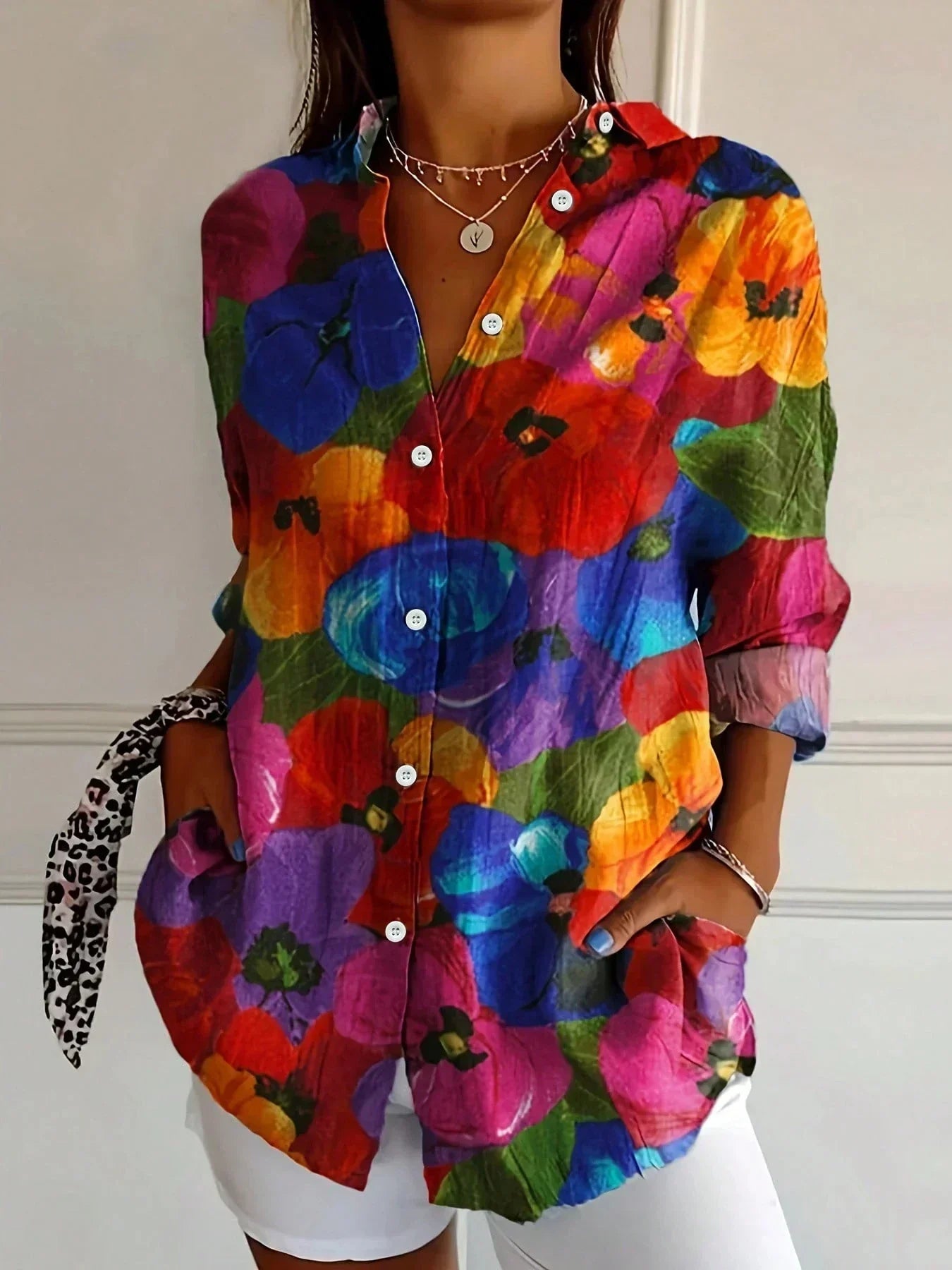 Colourful Pattern Blouse For Women | Mireya