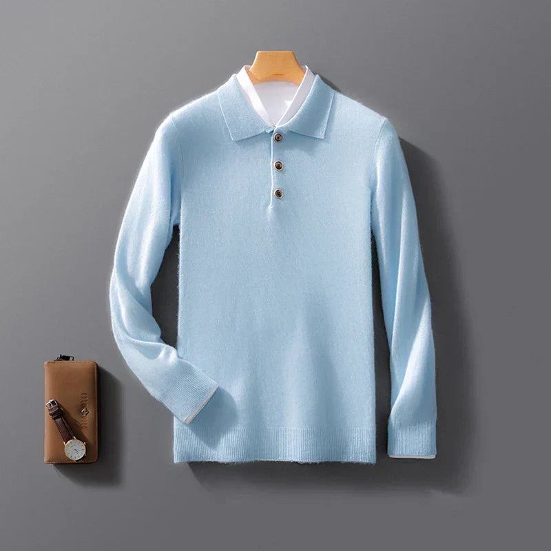 Collared Knit Polo Sweater For Men | Bellamy