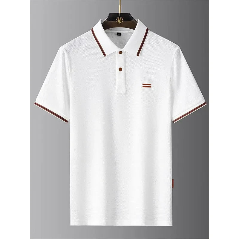 Textured Trim Polo Shirt for Men | Alvaro